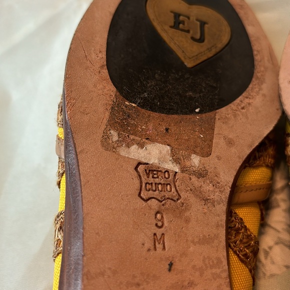 Designer ERIC JAVITS* New York Yellow/Brown burlap Ribbon Sz 9 right 9.5 left - Picture 6 of 8